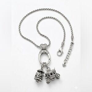 Rare Retired Brighton Amulet Necklace with Carriage & Carousel Charms